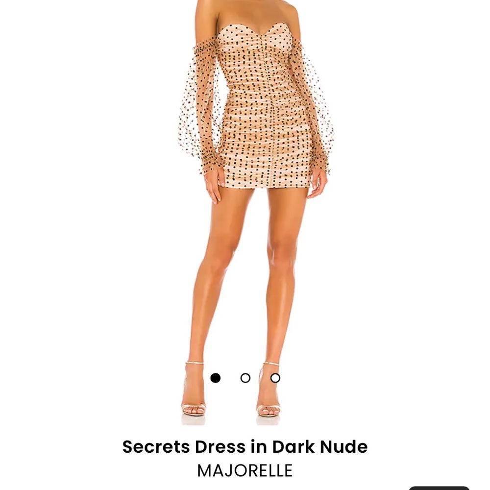 Secrets Dress in Dark Nude MAJORELLE from revolve